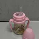 GROSMIMI Spill Proof no Spill Magic Sippy Cup with Straw with Handle for Baby and Toddlers, Customizable, PPSU, BPA Free 6 oz (Pink)