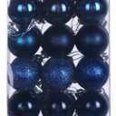 Navy Blue 1.6" Small Christmas Balls Christmas Tree Decoration Ornaments Shatterproof Hanging Balls for Birthday Halloween Holiday Wedding Decorations Set of 36pcs