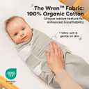 3-Pack Organic Swaddles for Newborns, Baby Sleep Sacks 0-3 Months - Baby Swaddle Wrap, Newborn Wearable Blanket, Infant Sleep Sack for Girls, Boys, Soft & Snug, Large Hook & Loop Closure (Granite)