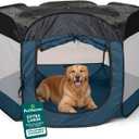 FurHaven Portable Pet Playpen for Dogs & Cats, Extra Large Indoor Kitten Playpen with Mesh Sides, Foldable Dog Playpen for Large Dogs, Pop Up Travel Dog Pen, X-Large, Sailor Blue