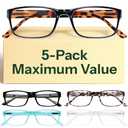 Gaoye 5.5 Professional Reading Glasses for All Day - Computer Readers with Blue Light Protection - Value Pack 