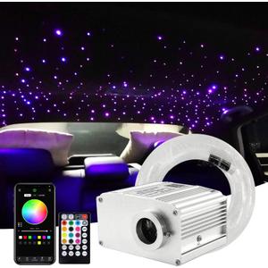 10W Starlight Headliner Kit 150pcs 0.03in 6.5ft, Twinkle +Sound Activated Fiber Optic Star Lights for Car Roof Use with APP/Remote Music Control
