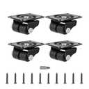 Heavy Duty Casters Set of Plate Casters 4 Low Profile Caster 1 Inch Caster Wheels for Furniture Casters 1100 Lbs Capacity for Bed Workbench Black Nylon