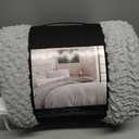 G.H. Bass Plush Sherpa Cable Knit Fluffy Soft Solid Pinsonic Cozy Comforter Set, King, Grey
