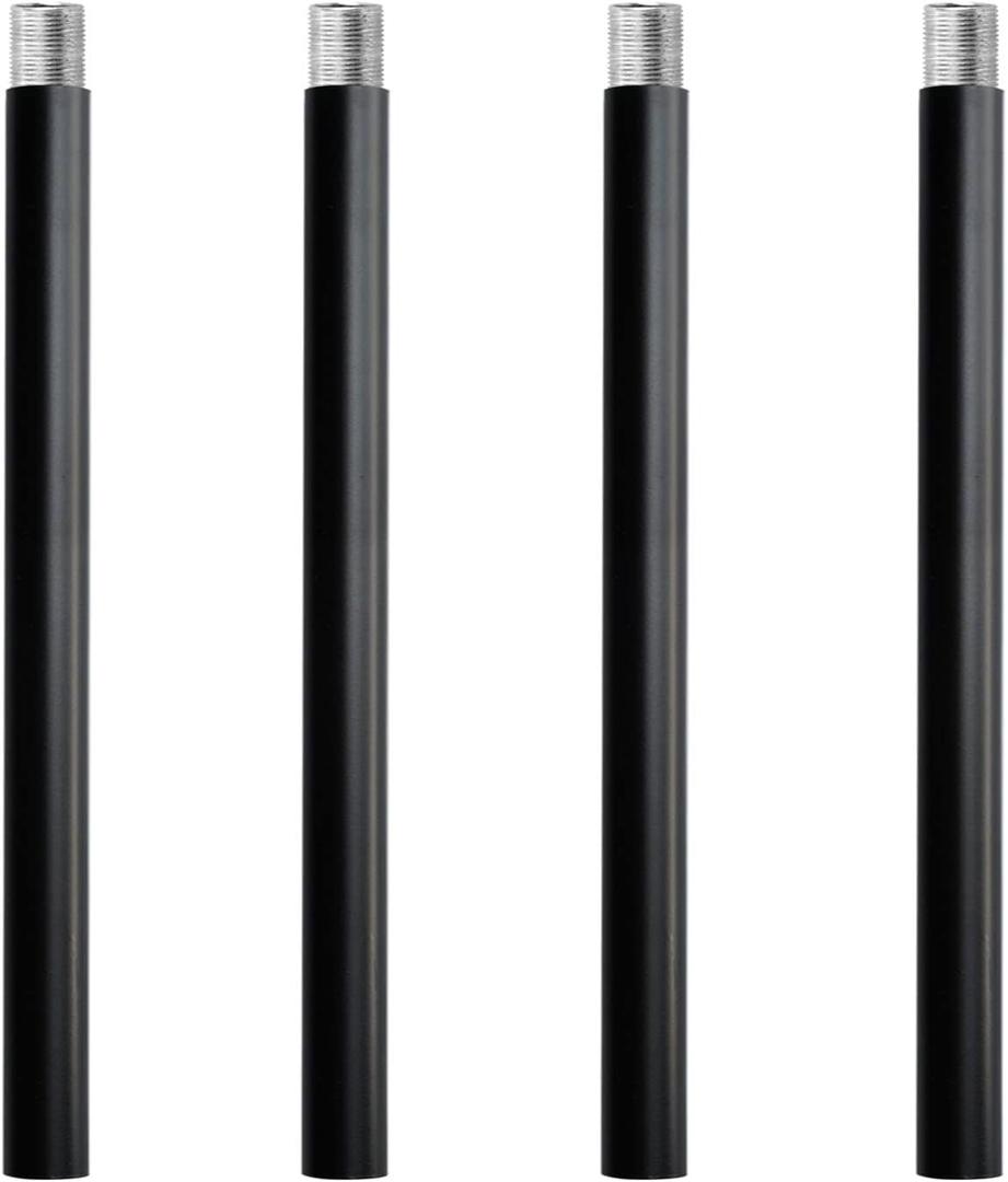 Matte Black M10 Threaded Extension Rod for Pendant Light, Island Lighting, Chandeliers,Lighting Fixture downrods & Stems,4 Inches 11.4mm OD (0.449) x 100mm L (11.81)