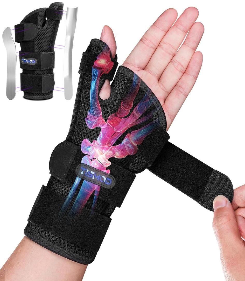 Wrist Brace Carpal Tunne lwith Thumb Support,Adjustable Thumb Spica Splint Right Left Hand,Wrist Guard for Arthritis,Tendonitis,Ligament Injury,De Quervain's Tenosynovitis Women & Men