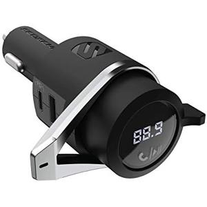 Scosche BTFMPD3SR FM Bluetooth Radio Transmitter for Car, Hands-Free Kit with Dual USB Charging Ports, 12W USB-A + 20W Fast Type-C Car Charger, Wireless Adapter for Calls, Siri and Google Assistant