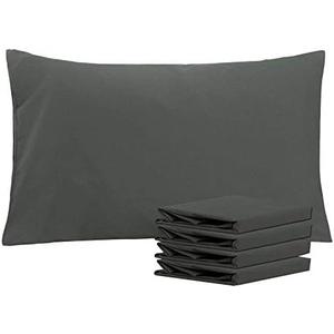 NTBAY Queen Pillowcase Set - 4 Pack Brushed Microfiber 20x30 Pillowcases - Soft, Wrinkle-Free, Fade-Resistant, Stain-Resistant, Dark Grey Pillowcases with Envelope Closure - 20x30 Inches, Dark Grey