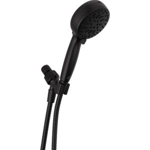 Delta Faucet ProClean Matte Black Shower Head with Handheld, Showerhead with High Pressure Spray, Handheld Shower Head, 6 Spray Settings, Matte Black 75740BL