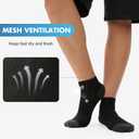 BAMBOO COOL Men's Ankle Socks Athletic Low Cut Cushioned Moisture Wicking, Running Socks Arch Support Breathable, 6 Pack (Black, L)