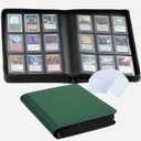 9-Pocket Toploader Binder, Clovecat Premium Card Book Holds 252 Trading Card with 20 Removable Top-loader SleevesPU Card Holder Folders,Card Album for MTG, TCG, Yugioh, Game & Sports Cards(Green)