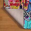 Ansouyi Colorful Non-Slip 5x7ft Area Rugs, Washable Rug Carpet for Living Room Abstract Art Graffiti Wall Home Decor Rugs for Game Room Classroom Bedroom Dining Kindergarten Room