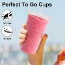 Lamosi 100 Pack 20 oz Clear Plastic Cups with Lids and Straws, Disposable Iced Coffee Cups with Lids for To-Go Cold Drinks, Smoothies and Slushie