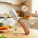 2-in-1 Multifunctional Vegetable Peeler with Wooden Handle & Stainless Steel Blade, Multifunctional Vegetable Peeler, Built-in Bottle Opener, Fruit & Vegetable Kitchen Peeling Tool (2Pcs)