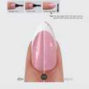 BTArtboxnails XCOATTIPS French Tip Press On Nails - Pink Glitter Base Long Square Press On Nails, 90 Pcs Salon Quality Soak Off Soft Gel Nail Tips Extension in 15 Sizes