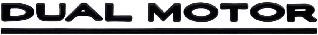 Dual Motor Badge Emblem Logo Sticker for Tesla Model 3 Y X S, Trunk Performance Exterior Accessories Decoration (Matte Black with Black Line)