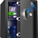 Biometric Home Safe, Fingerprint Gun Safe Lock Box,Money Box for Jewelry Handgun Cash Valuables,Perfect for Home/Office/Hotel, Black, 1.8 Cubic Feet (19.7"D x 13.8"W x 13"H, Metal Black)