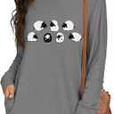 PrinStory Women's Casual Sweater Dresses Fall Winter Crewneck Loose Fit Pullover Tunic Dress with Side Pockets for Work S-4XL (XL)