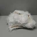 White Fluffy Faux Fur Rugs for Bedroom Sheepskin Machine Washable Shag Area Rugs for Living Room Small Circle Boho Round Rug 3ft