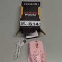 VEGCOO Wireless Gaming Mouse, C30 Silent Click Wireless Rechargeable Gaming Mouse with Double-Click Key and Colorful LED Lights, 3 Level Adjustable DPI for Gaming and Working (Pink)