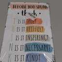 2 PACK LYXDS Classroom Signs Office Decor Think Before You Speak Poster Groovy Classroom Newsletters School Counselor Decor Metal Tin Sign 8x12in.