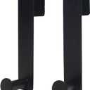 Metal Over The Cabinet Door Hooks, 2 Pack, Matte Black, Stainless Steel, Towel Holder for Kitchen, Bathroom, Bedroom