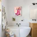 Country Floral Cowgirl Pink Western Boots Wall Decor Cowboy Boots Western Flower Prints Painting Canvas Trendy Preppy Girls Room Decor Pictures For Teen Girls For Living Room Bedroom Wall Decor Art (12x16 Inch)