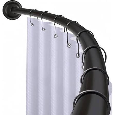 72 inch Aluminum Curved Rod, Black
