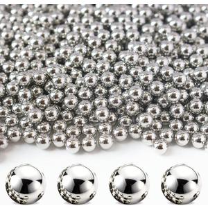 1300Pcs Bright Silver Vase Filler No Hole Pearl Beads, 8mm Art Plastic Beads Pearls for Crafting, Vase Filler for Centerpieces Wedding Party Decoration, Home Table Decor, DIY Crafts