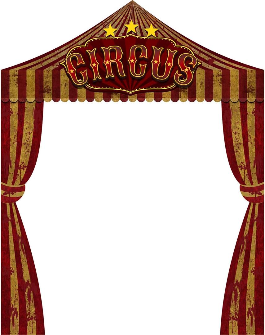 3 Pcs Carnival Party Decorations Halloween Awning Red and White Banner Circus Tent Concession Stand(Horror Circus Style)
