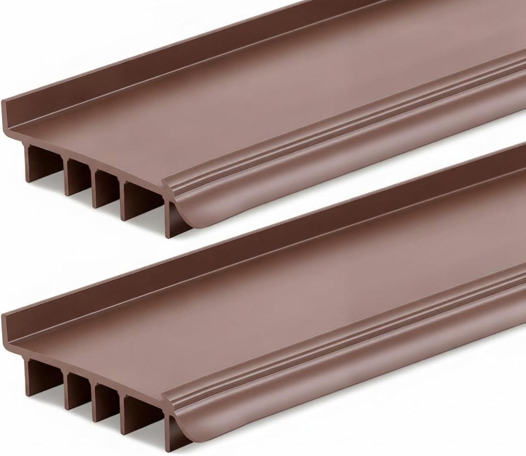 Novabright 2 Pack 48” Staple-on Vinyl Door Bottom Sweep with Drip Cap Fin