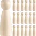HOIGON 30 PCS 3.5 Inch Wooden Peg Dolls, 90mm Unfinished Angel Girl Wooden Peg Doll People for Crafts, Wedding, Cake Toppers, Painting, Decor