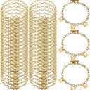 Hicarer 45 Pieces Bracelet Chains with OT Toggle Clasp Stainless Steel Bracelet Link Chains DIY Jewelry Making Supplies for Women Jewelry Crafts(Gold)