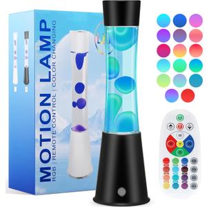 17 Colors Changing Liquid Motion Lamp with Remote,15.6" LED Night Light Relaxing Table Lamp for Kids & Adults, Liquid Light for Bedroom Home Decor (Black)