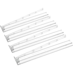 Mahjong All-in-One Tile Rack & Pusher, Clear Acrylic Mahjong Rack and Pusher Combo, Modern American Mahjong Tile Racks, Set of 4, White (17.72 inches)