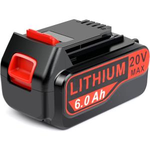 Djsanu 20V Max 6000mAh High-Capacity Battery Compatible for Black and Decker 20V Lithium Battery, Compatible with Black & Decker 20 Volt LBXR20 LBXR2020 & Power Tools Weed Eater, Drill, Leaf Blower