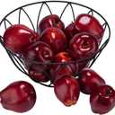 Toopify 16PCS Artificial Red Apples, Red Delicious Faux Apples, Plastic Fruit, Fake Lifelike Simulation Fruit for Home Kitchen Table Basket Decoration, 3.43" x 2.95"