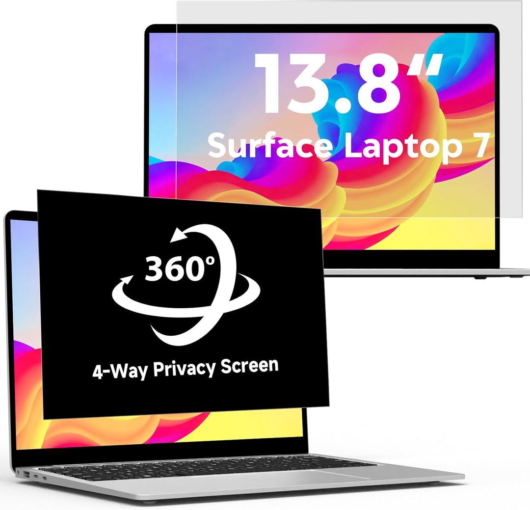 360Privacy Screen for Microsoft Surface Laptop 7 13.8 inch (Model:2036 2107), Surface Laptop Privacy Film Filter All Round Anti Peeping Blue light Glare Screen Protector