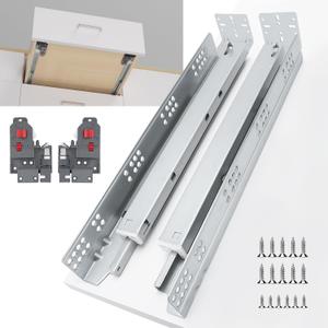 goldenwarm 6 Pair Undermount Drawer Slides Soft Close 15 Inch, Hidden Bottom Mount Full Extension Drawer Rails with Bracket & 3D Adjustable Locking Device, Heavy Duty 100 LB Capacity