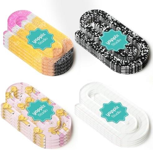 YOPPIX 12 Pcs Jumbo Teacher Acrylic Paper Clips Teacher Appreciation Gift Cute Penci Paperclip Design for Office Classroom Bookmark Gift Book Lovers, Back to School Supplies