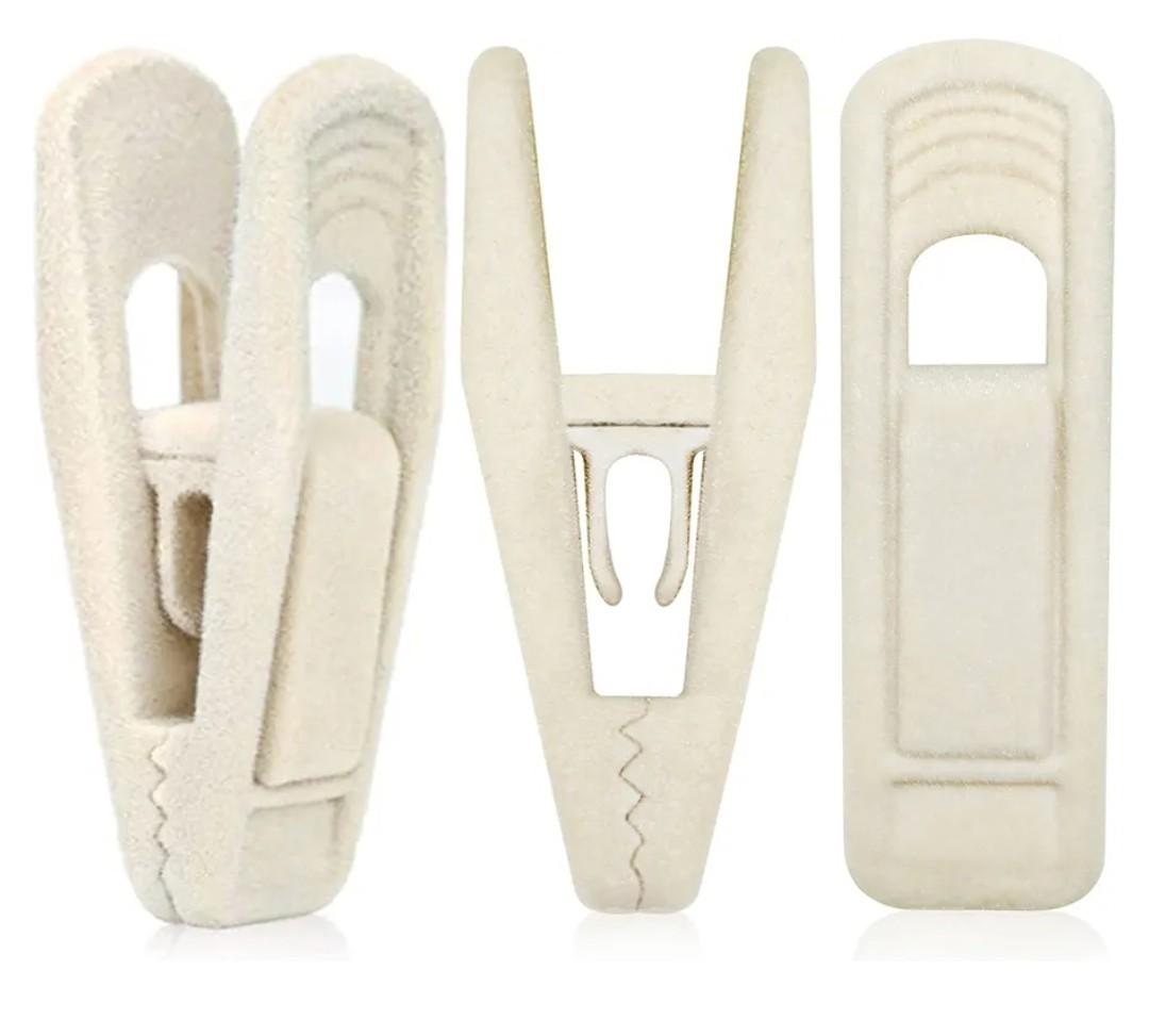 Beige Velvet Hangers Clips (80-Pack), Non-Slip Strong Velvet Clips for Velvet Skirt Hangers, Velvet Pants Hanger Velvet Clips Fit for Thin Velvet Clothes Suit Hangers