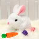 Nenrte Bunny Realistic Bunny, Realistic B.unny Toy, Easter Bunny Toy, 2026 New BunnyToys Educational Interactive Toys Can Walk and Talk, Hopping Realistic Toy for Kids(with Carrot)