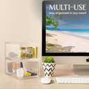 Oizeir Clear Drawer Organizers - Acrylic, Durable, Stackable, Pull-Out Drawer - Great for Medicine, Cosmetics, Makeup and Bathroom Organization (4.5" High | 2-PACK)