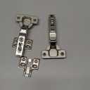 Probrico Soft Opening Kitchen Cabinet Hinges 2 Pairs (4 Pieces), Brushed Satin Nickel Face Frame Mounting Concealed Hinges for Kitchen Cupboard Hardware, with Mounting Screws