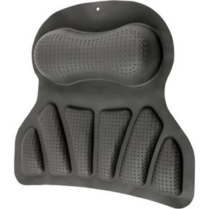 Bath Pillow Ergonomic Silicone Bathtub Pillow w Non Slip Suction Cups Comfortable Washable Bathtub Neck Support for Bathroom Tub(Grey,1)