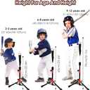 Portable Batting Tee for Baseball/Softball, Tball Set for Toddlers 3-5 Tee Ball Set with Carry Bag, Portable Stable Tanner Tee, Baseball Training Equipment Aged 3-12