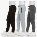 PURE CHAMP 3Pk Boys Sweatpants Fleece Athletic Workout Kids Clothes Boys Joggers with Zipper Pocket and Drawstring, Size XL