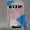 NITITOP Compatible with iPhone 12 Case Cute Clear Aesthetic Floral Flower Hibiscus Pattern for Girls Women Soft TPU Full Camera Lens Shockproof Protective Phone Cover - Pink