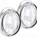 20 oz skinny tumbler lid replacement Plastic Lids Splash Resistant Covers Spill Proof Skinny Cup Covers for Mouth Tumbler Cooler Cup (Clear, 2Pack)