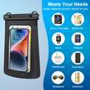 2 x Waterproof Phone Pouch for Phone, Floating Large Capacity Dry Bag Stores Sunscreen, Sunglasses, Waterproof Bag for Beach, Swimming, Kayaking for iPhone 16 15 14 11 Pro Max & Galaxy S24 S21